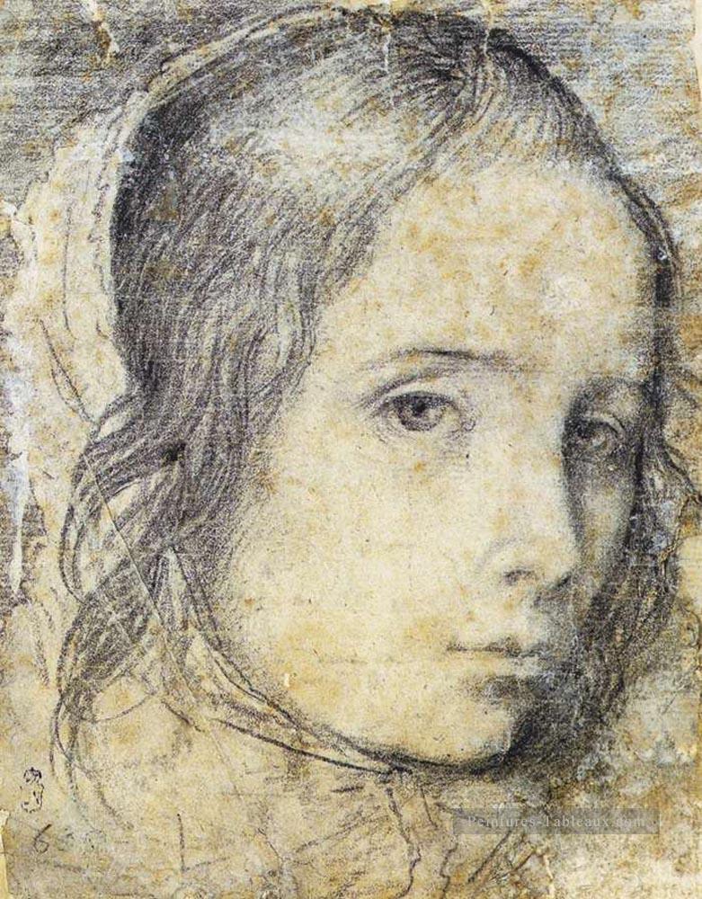 Tête d’une fille Diego Velázquez Peintures à l'huile